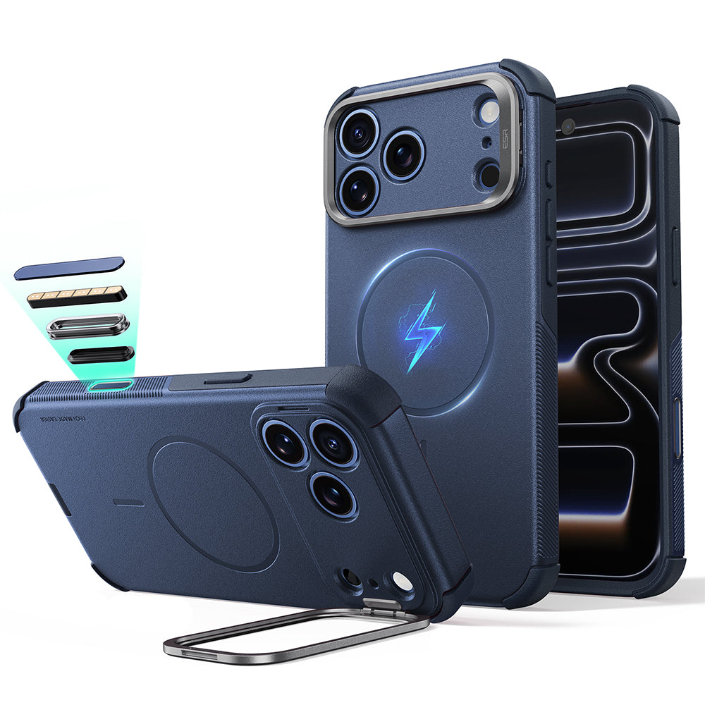 Husa de protectie ESR Cyber Armor compatibil cu iPhone 17 Pro Max / iPhone 18 Pro Max, Albastru