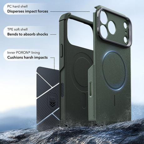 Husa de protectie ESR Cyber Armor compatibil cu iPhone 17 Pro / iPhone 18 Pro, Verde
