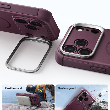 Husa de protectie ESR Cyber Armor compatibil cu iPhone 17 Pro / iPhone 18 Pro, Bordo