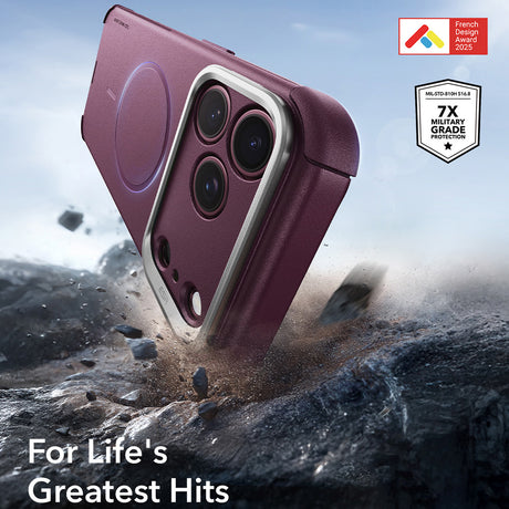 Husa de protectie ESR Cyber Armor compatibil cu iPhone 17 Pro / iPhone 18 Pro, Bordo