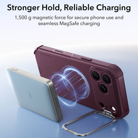 Husa de protectie ESR Cyber Armor compatibil cu iPhone 17 Pro / iPhone 18 Pro, Bordo