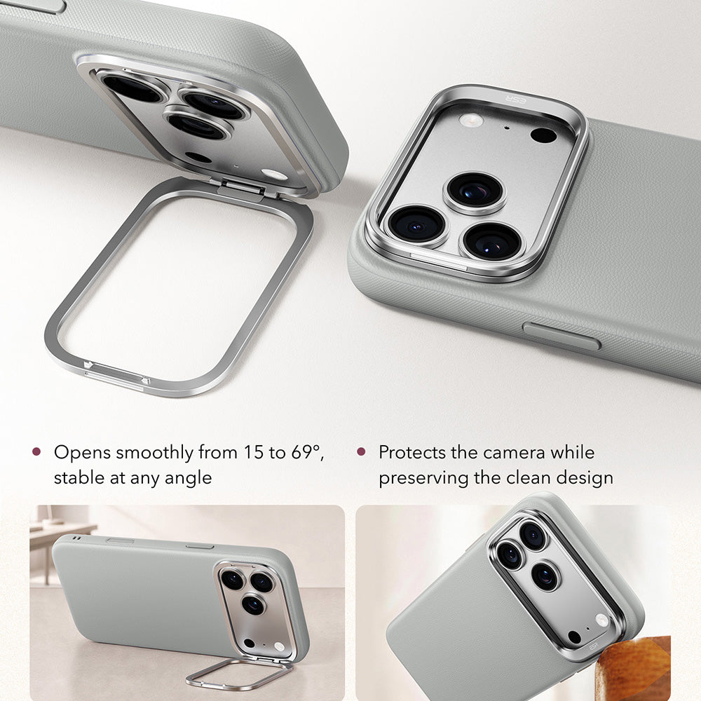 Husa de protectie ESR Atelier Magnetic Kickstand compatibil cu iPhone 18 Pro Max / iPhone 17 Pro Max, Gri