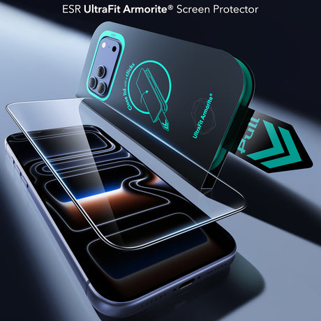 Folie de protectie ESR Armorite compatibil cu iPhone 18 Pro / iPhone 17 Pro, Negru