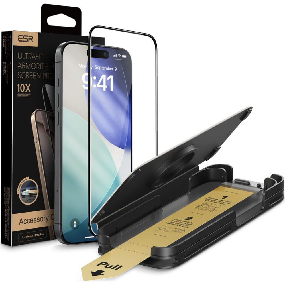 Folie de protectie ESR Armorite Pro UltraFit compatibil cu iPhone 17 Pro Max / iPhone 18 Pro Max, Negru