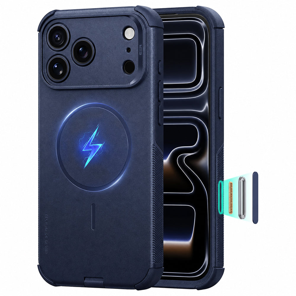 Husa de protectie ESR Cyber Halolock compatibil cu iPhone 17 Pro / iPhone 18 Pro, Albastru