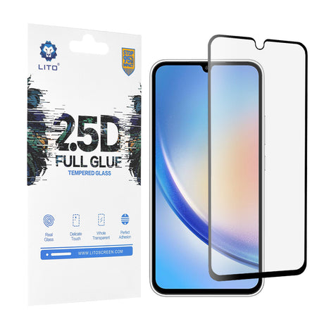 Folie de protectie Lito 2.5D FullGlue Glass compatibil cu Samsung Galaxy A34 5G, Negru