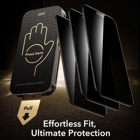 Folie de protectie ESR Privacy Armorite Pro compatibil cu iPhone 18 Pro Max, Negru