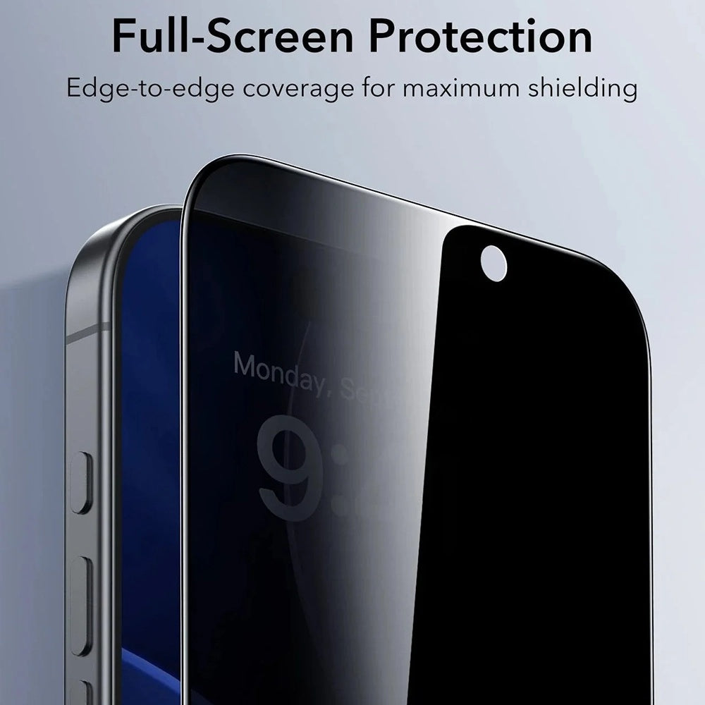 Folie pentru iPhone 18 Pro (set 3) - ESR Privacy Tempered Glass UltraFit Classic - Black