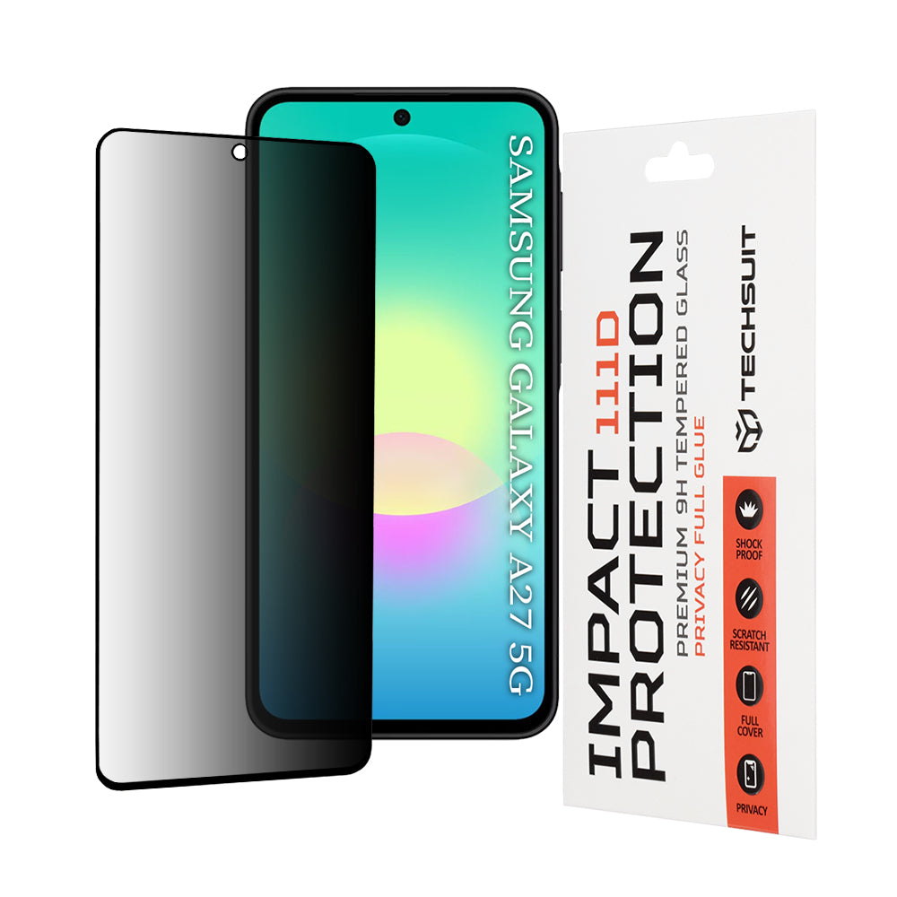 Folie de protectie Techsuit 111D Privacy Full Glue compatibil cu Samsung Galaxy A27 5G, Negru