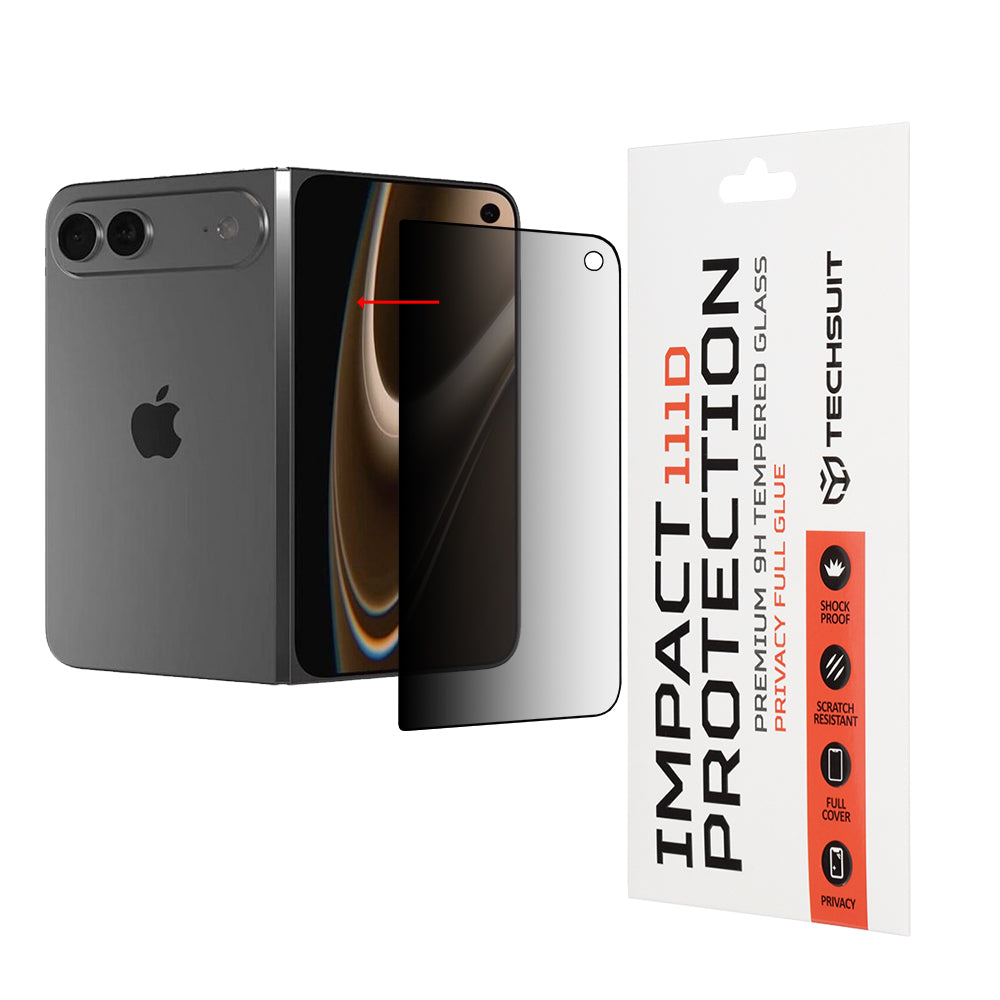 Folie de protectie Techsuit 111D Privacy Full Glue compatibil cu iPhone Ultra, Negru