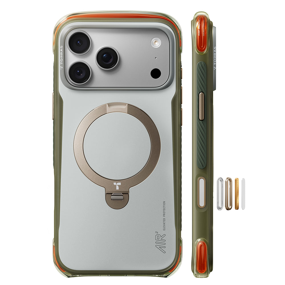 Husa de protectie Torras Ostand Q3 Air Pro compatibil cu iPhone 18 Pro / iPhone 17 Pro, Alb
