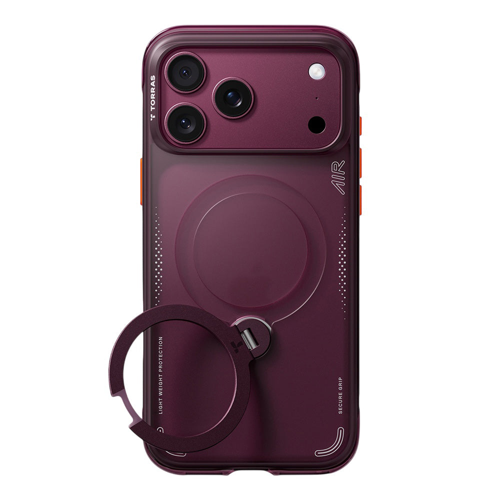 Husa de protectie Torras Ostand Q3 Air compatibil cu iPhone 18 Pro Max / iPhone 17 Pro Max, Mov
