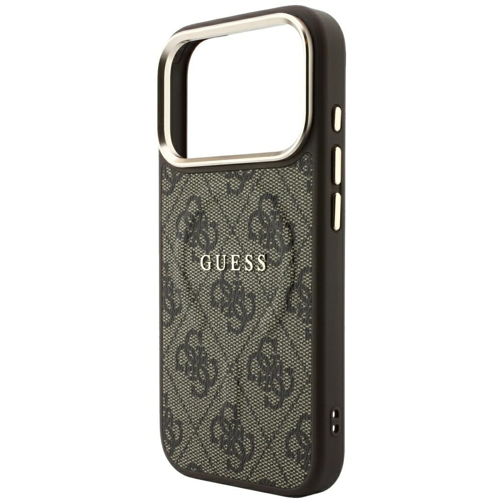 Husa de protectie Guess 4G Embossed Classic compatibil cu iPhone 18 Pro Max / iPhone 17 Pro Max, Maro