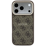 Husa de protectie Guess 4G Embossed Classic compatibil cu iPhone 18 Pro Max / iPhone 17 Pro Max, Maro