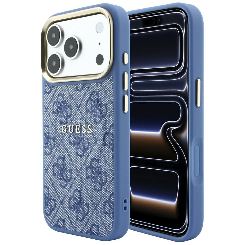 Husa de protectie Guess 4G Embossed Classic compatibil cu iPhone 18 Pro Max / iPhone 17 Pro Max, Albastru
