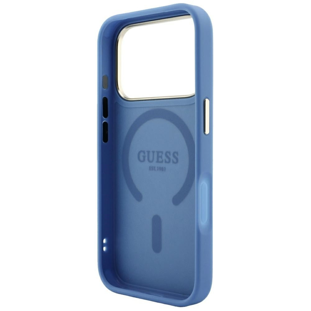 Husa de protectie Guess 4G Embossed Classic compatibil cu iPhone 18 Pro Max / iPhone 17 Pro Max, Albastru