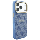Husa de protectie Guess 4G Embossed Classic compatibil cu iPhone 18 Pro Max / iPhone 17 Pro Max, Albastru