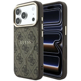 Husa de protectie Guess 4G Embossed Classic compatibil cu iPhone 18 Pro / iPhone 17 Pro, Maro