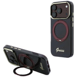 Husa de protectie Guess Ring Stand compatibil cu iPhone 18 Pro Max / iPhone 17 Pro Max, Bordo