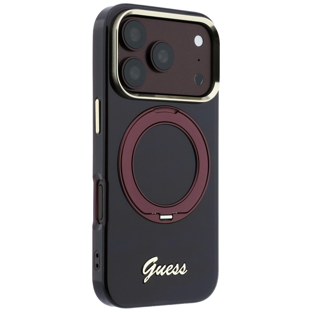 Husa de protectie Guess Ring Stand compatibil cu iPhone 18 Pro / iPhone 17 Pro, Bordo