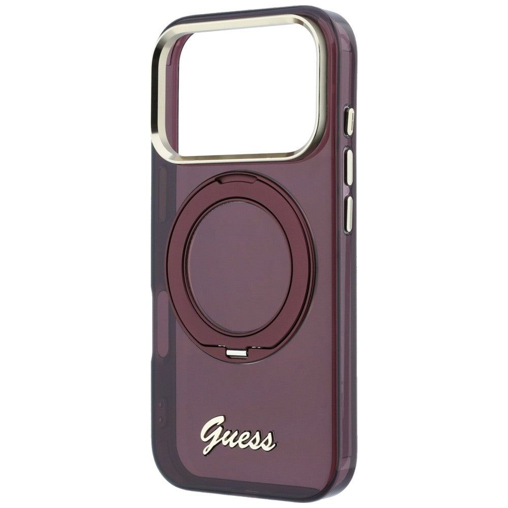 Husa de protectie Guess Ring Stand compatibil cu iPhone 18 Pro / iPhone 17 Pro, Bordo