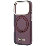 Husa de protectie Guess Ring Stand compatibil cu iPhone 18 Pro / iPhone 17 Pro, Bordo