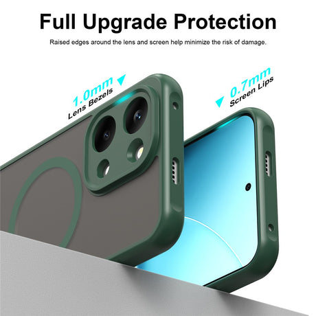 Védőtok Techsuit HaloFrost II mágneses gyűrűvel, kompatibilis: Xiaomi Redmi 17 4G / Redmi 17 5G, zöld