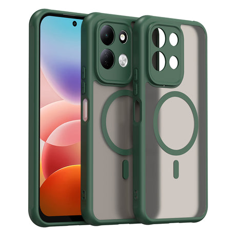 Védőtok Techsuit HaloFrost II mágneses gyűrűvel, kompatibilis: Xiaomi Redmi 17 4G / Redmi 17 5G, zöld