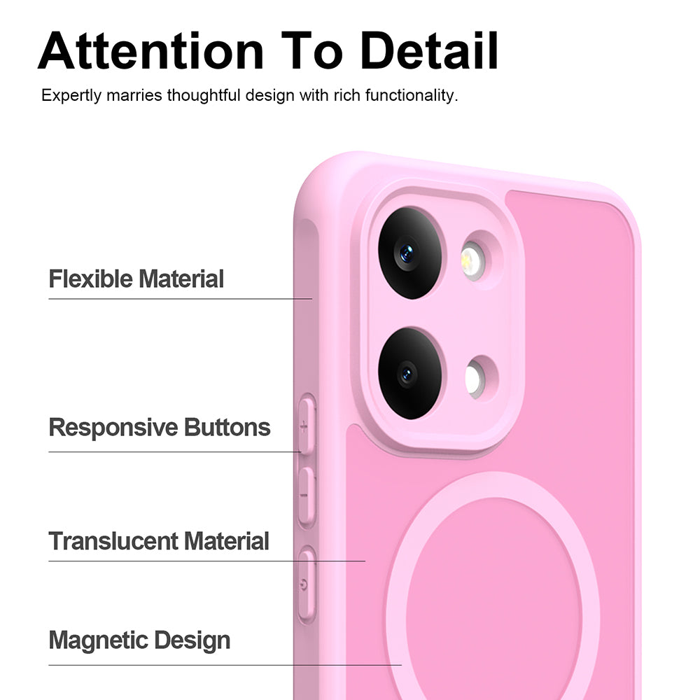 Husa de protectie Techsuit HaloFrost II MagSafe compatibil cu Xiaomi Redmi 17 4G / Redmi 17 5G, Roz