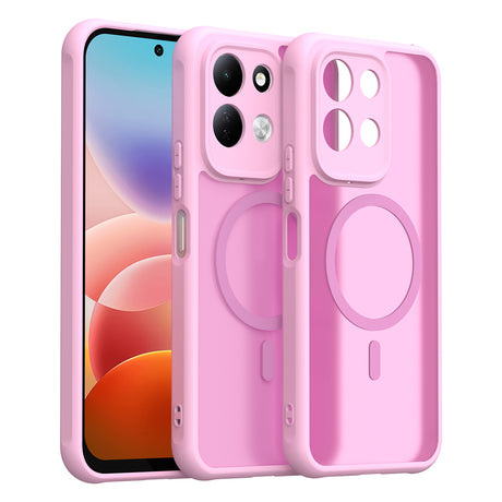 Védőtok Techsuit HaloFrost II mágneses gyűrűvel, kompatibilis: Xiaomi Redmi 17 4G / Redmi 17 5G, rózsaszín