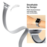 Curea smartwatch Spigen WBM4 compatibil cu Apple Watch 12 / 11 / 10 / 9 / 8 / 7 / SE, Argintiu