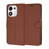 Husa de protectie Techsuit Leather Folio compatibil cu Honor 600 Smart, Maro