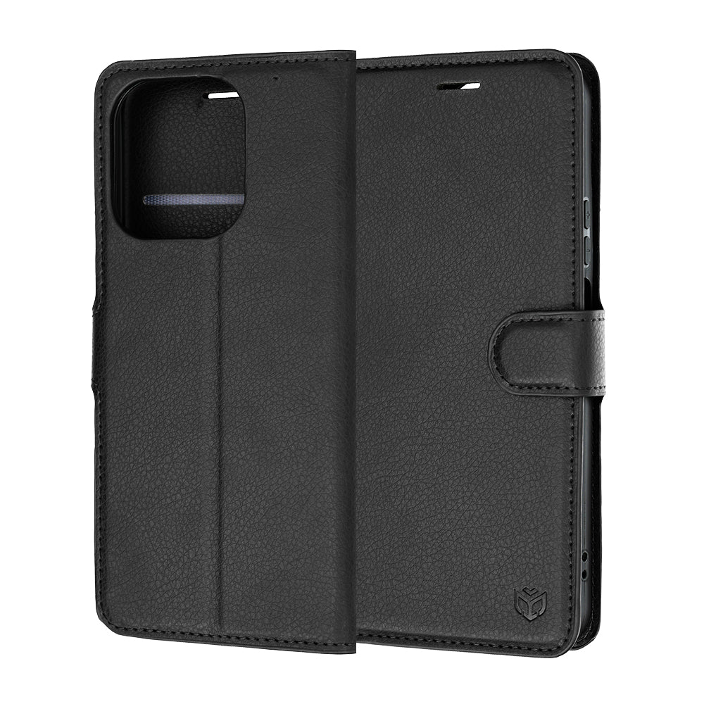 Husa de protectie Techsuit Leather Folio compatibil cu Honor 600 Smart, Negru
