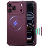 Husa de protectie ESR Cyber Halolock compatibil cu iPhone 18 Pro Max / iPhone 17 Pro Max, Bordo