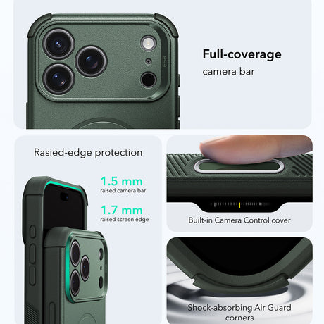 Husa de protectie ESR Cyber Halolock compatibil cu iPhone 18 Pro Max / iPhone 17 Pro Max, Verde