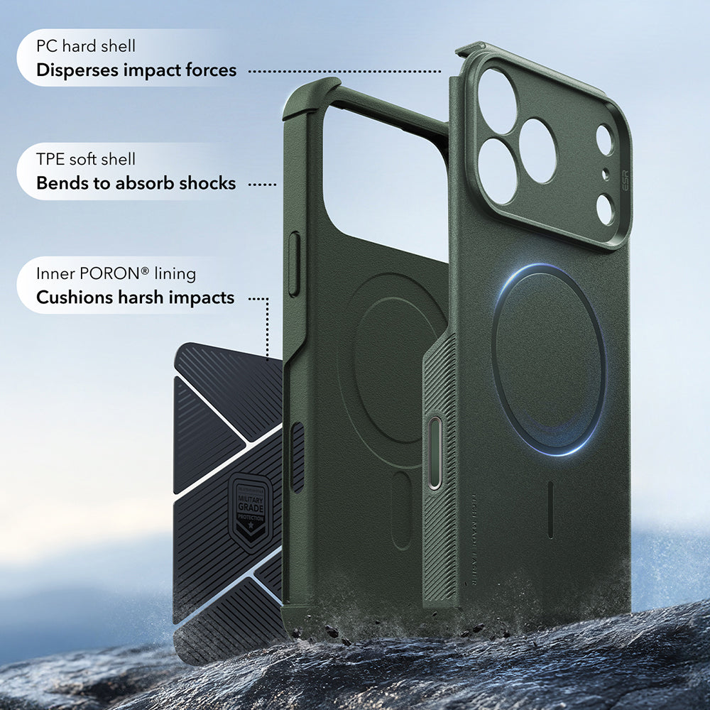 Husa de protectie ESR Cyber Halolock compatibil cu iPhone 18 Pro Max / iPhone 17 Pro Max, Verde