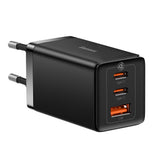 Incarcator Baseus (CCGP120201), 2xType-C + USB, 65W, Negru