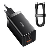Incarcator Baseus (CCGP120201), 2xType-C + USB, 65W, Negru