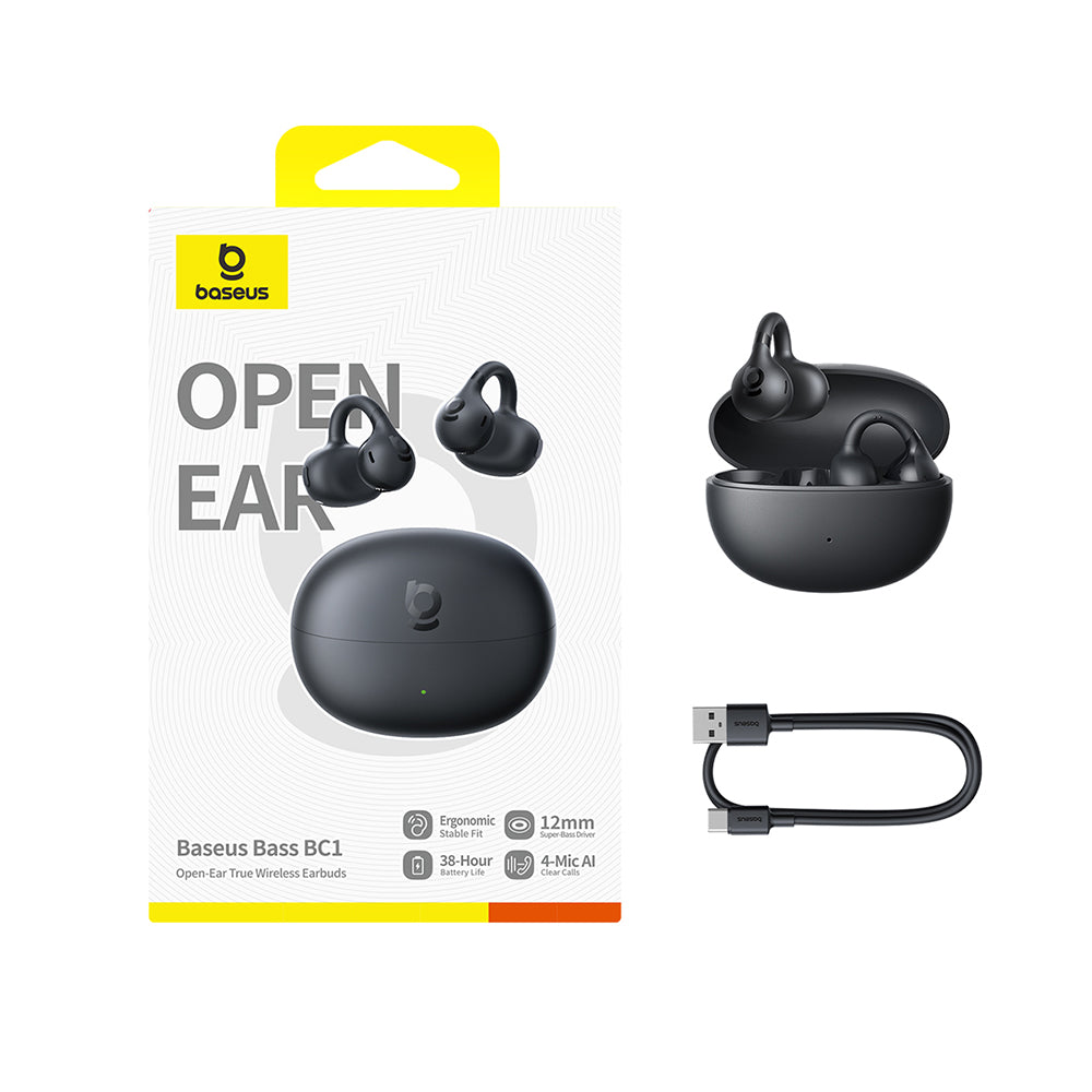 Casti Baseus BC1 (A0102400), Open-Ear IP55, Negru