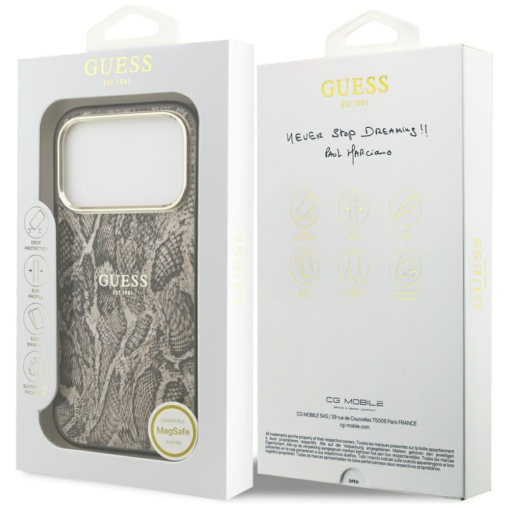 Husa de protectie Guess compatibil cu iPhone 17 Pro Max / iPhone 18 Pro Max, Maro