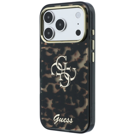 Husa de protectie Guess IML 4G Metal Script compatibil cu iPhone 17 Pro Max / iPhone 18 Pro Max, Maro