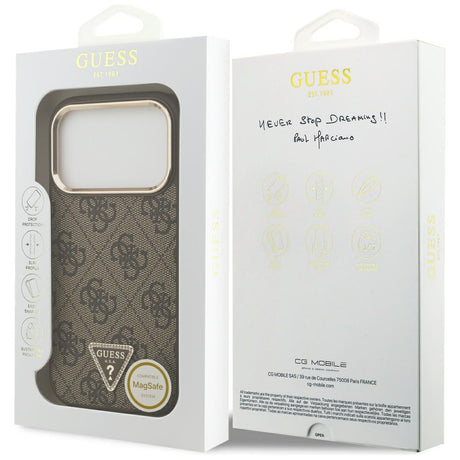 Husa de protectie Guess Hardcase 4G compatibil cu iPhone 18 Pro Max / iPhone 17 Pro Max, Maro