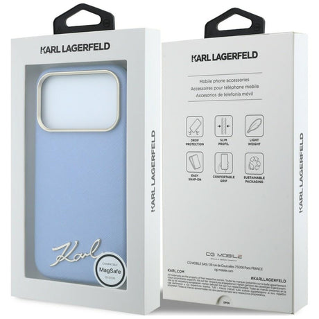 Husa de protectie Karl Lagerfeld compatibil cu iPhone 17 Pro Max / iPhone 18 Pro Max, Albastru