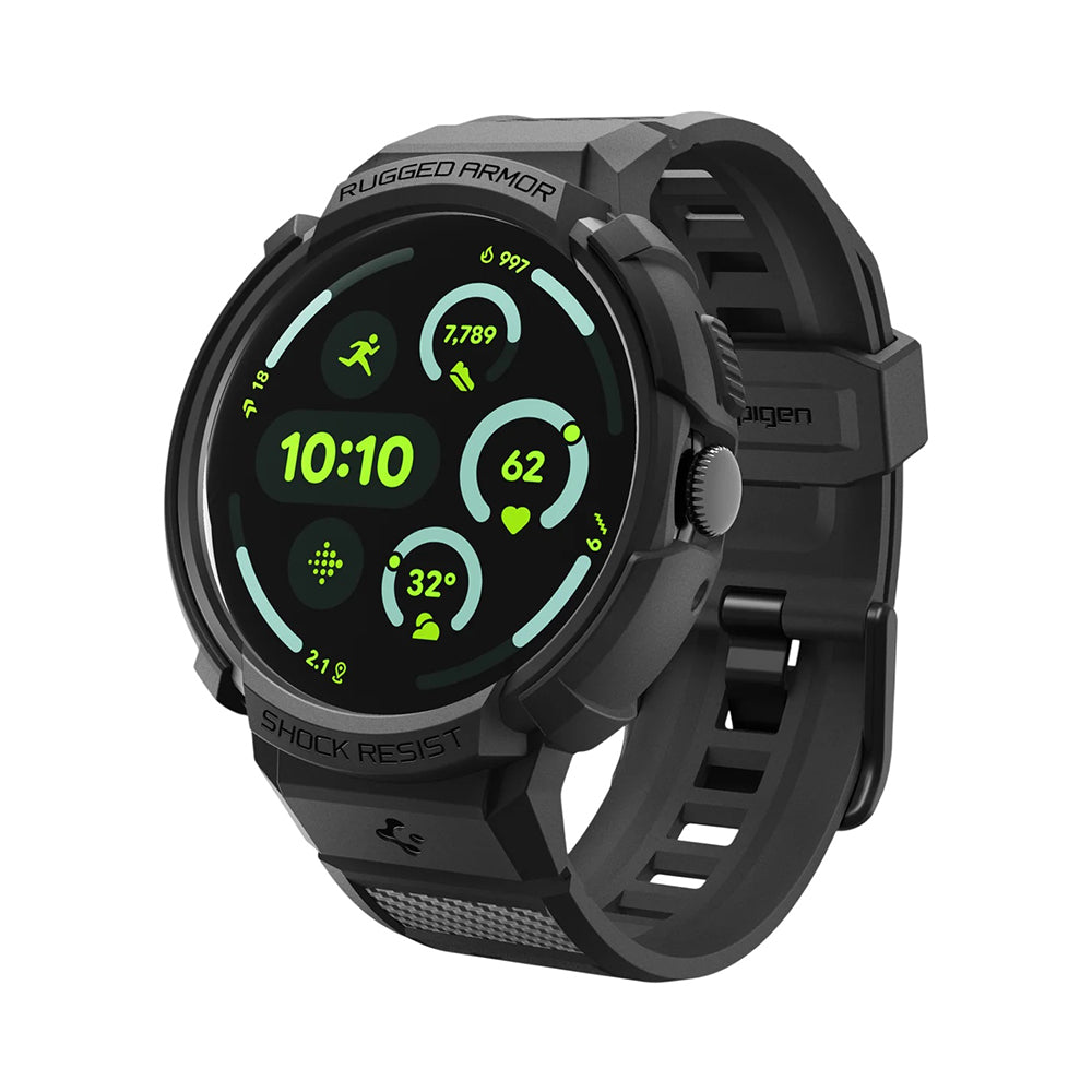 Curea smartwatch Spigen Rugged Armor Pro compatibil cu Google Pixel Watch 5 / Watch 4 41mm, Negru
