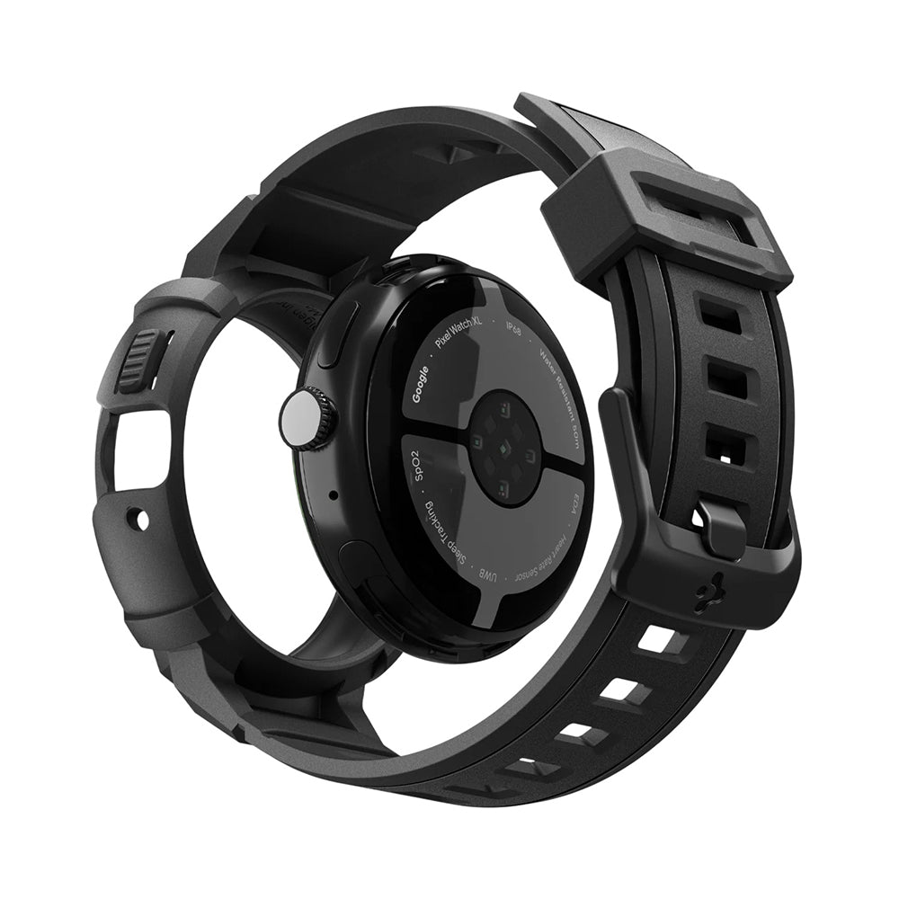 Curea smartwatch Spigen Rugged Armor Pro compatibil cu Google Pixel Watch 5 / Watch 4 41mm, Negru