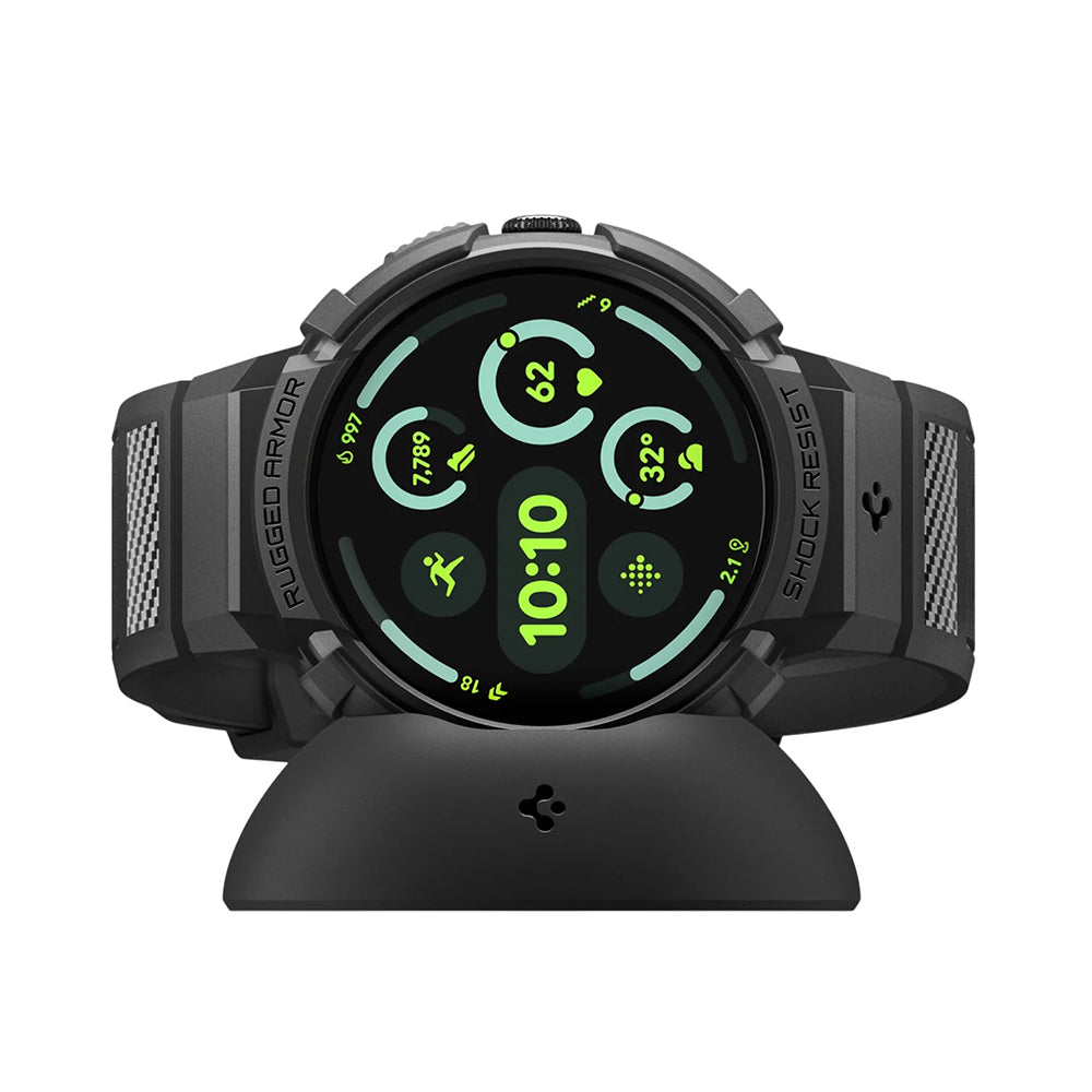 Curea smartwatch Spigen Rugged Armor Pro compatibil cu Google Pixel Watch 5 / Watch 4 41mm, Negru