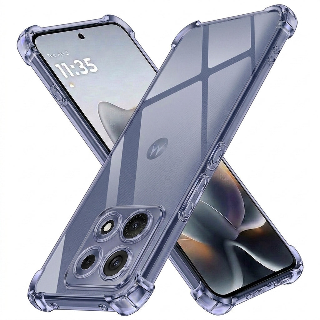 Husa de protectie Techsuit Shockproof Clear Silicone compatibil cu Motorola Edge 70 Max, Fumuriu