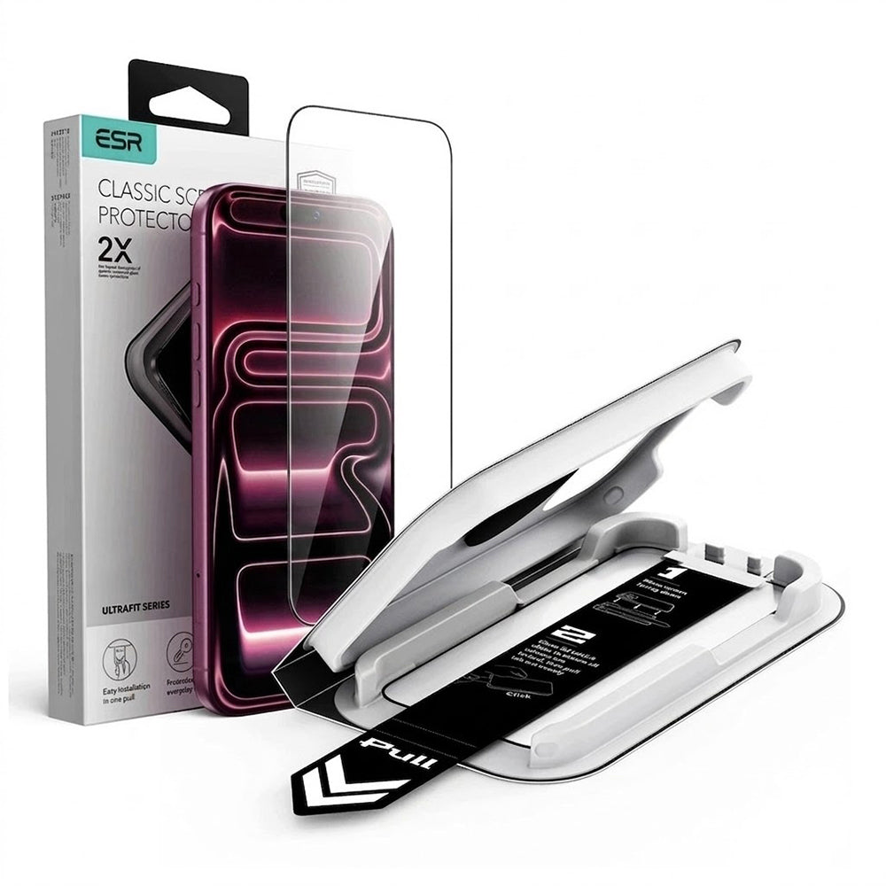 Folie de protectie ESR Tempered Glass UltraFit Classic compatibil cu iPhone 17 Pro Max / iPhone 18 Pro Max, Negru