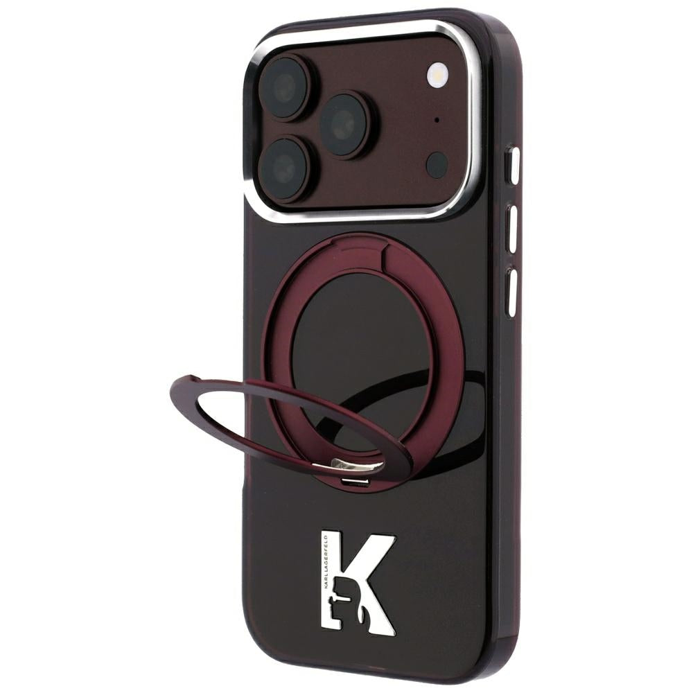 Husa de protectie Karl Lagerfeld compatibil cu iPhone 17 Pro / iPhone 18 Pro, Bordo