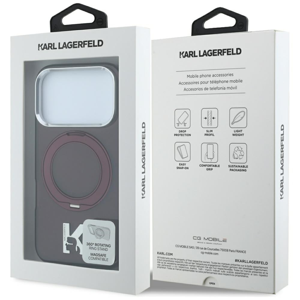 Husa de protectie Karl Lagerfeld compatibil cu iPhone 17 Pro Max / iPhone 18 Pro Max, Bordo
